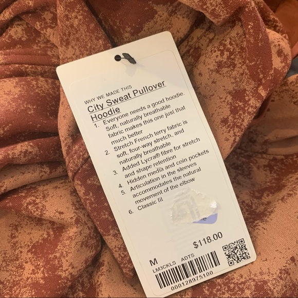 New LULULEMON City Sweat Hoodie Rust Red Tie Dye M - Picture 5 of 5
